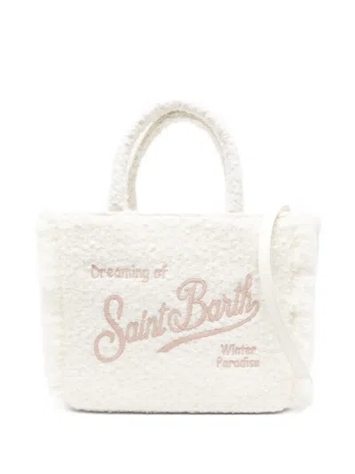 Mc2 Saint Barth Embroidered Tote Bag In White