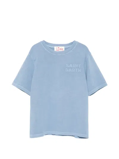 Mc2 Saint Barth Kids' Embroidered T-shirt In Blue