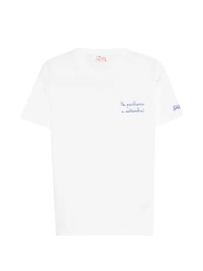 Mc2 Saint Barth Embroidered T-shirt In White