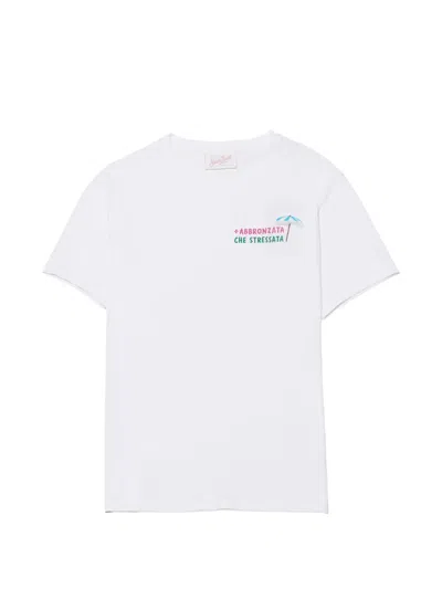 Mc2 Saint Barth Embroidered T-shirt In White