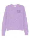 Mc2 Saint Barth Embroidered Wool Sweater In Purple