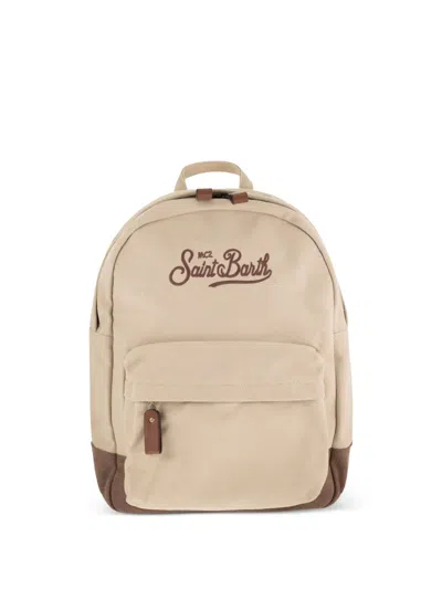 Mc2 Saint Barth Embroidered-logo Backpack In Neutral