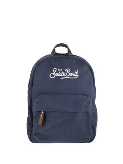 Mc2 Saint Barth Embroidered-logo Canvas Backpack In Neutral