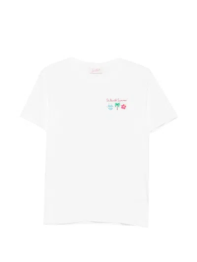 Mc2 Saint Barth Embroidered-logo Cottont-shirt In White
