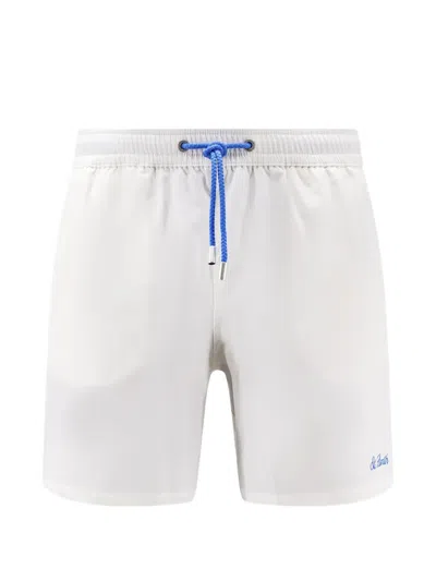 Mc2 Saint Barth Embroidered-logo Drawstring Swim Shorts In White