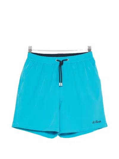 Mc2 Saint Barth Embroidered-logo Swim Shorts In Blue
