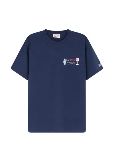 Mc2 Saint Barth Embroidered-motif T-shirt In Blue