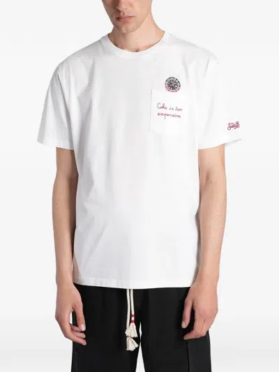 Mc2 Saint Barth Embroidered-pocket T-shirt In White