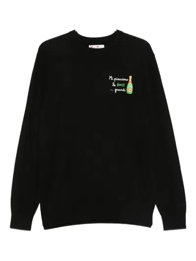 Mc2 Saint Barth Embroidery Crew Neck Jumper In Black