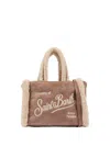 Mc2 Saint Barth Embroidery Faux-fur Bag In Brown