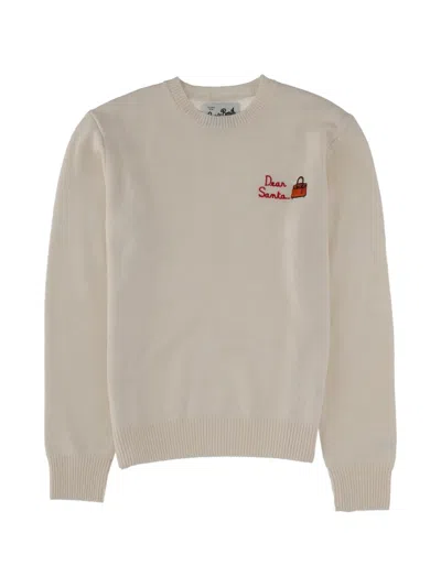Mc2 Saint Barth New Queen Jersey Crew Neck Embroidery In Neutral