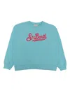 Mc2 Saint Barth Terry-logo Cotton Sweatshirt In Blue