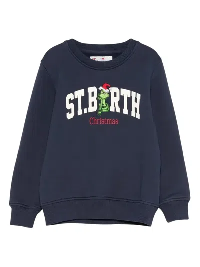 Mc2 Saint Barth Kids' Embroidery Sweatshirt In Blue