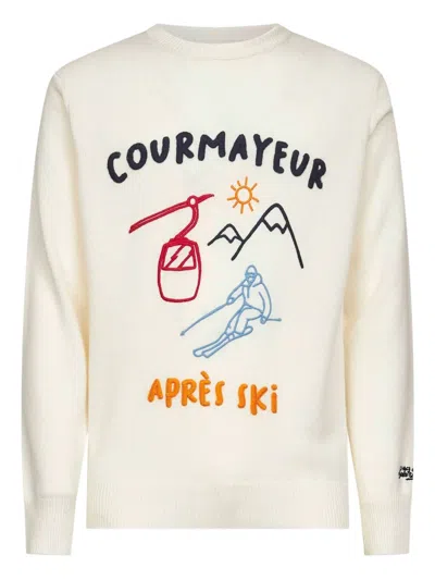 Mc2 Saint Barth Embroidery Wool Sweater In Neutral