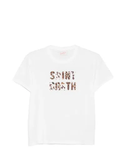 Mc2 Saint Barth Emilie Animal-print Logo-patch T-shirt In Multi