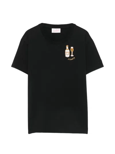 Mc2 Saint Barth Emilie Bead-embellished T-shirt In Black