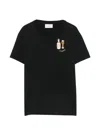 Mc2 Saint Barth Women Black Embroidered Crew Neck T-shirt