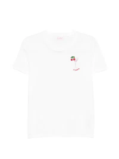 Mc2 Saint Barth Emilie Bead-embellished T-shirt In White