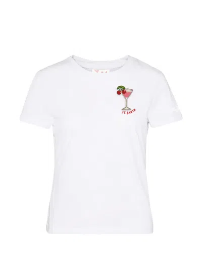 Mc2 Saint Barth Emilie Bead-embellished T-shirt In White