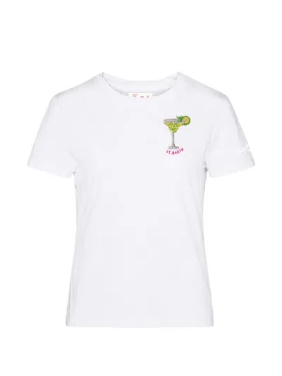 Mc2 Saint Barth Emilie Bead-embellished T-shirt In White