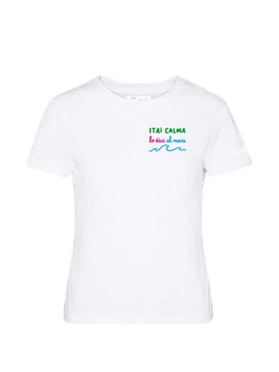 Mc2 Saint Barth Emilie Chest-lettering T-shirt In White