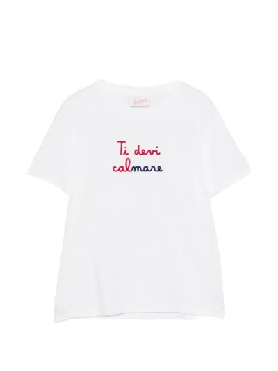 Mc2 Saint Barth Emilie Embroidered Cotton T-shirt In White