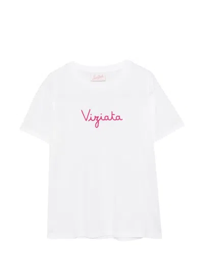 Mc2 Saint Barth Emilie Embroidered Cotton T-shirt In White