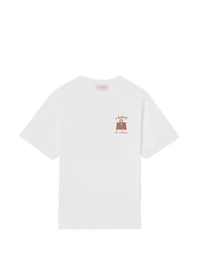 Mc2 Saint Barth Emilie Embroidered Cotton T-shirt In White