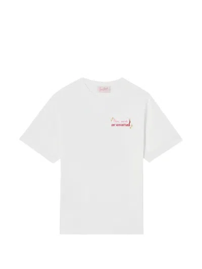 Mc2 Saint Barth Emilie Embroidered Crew-neck T-shirt In White