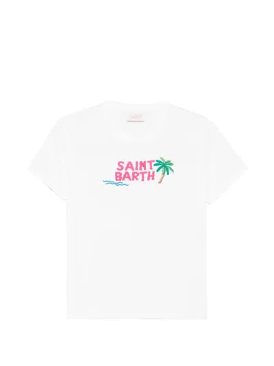 Mc2 Saint Barth Emilie Embroidered Logo T-shirt In White