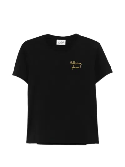Mc2 Saint Barth Emilie Embroidered T-shirt In Black