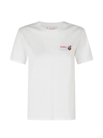 Mc2 Saint Barth Emilie Embroidered T-shirt In White