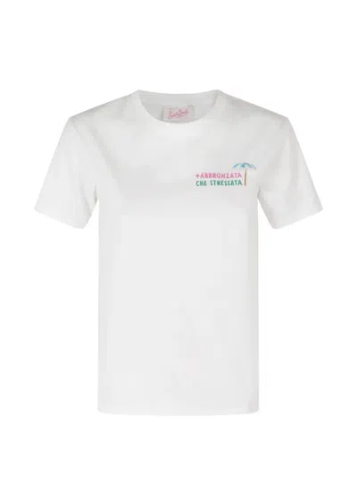 Mc2 Saint Barth Emilie Embroidered T-shirt In White