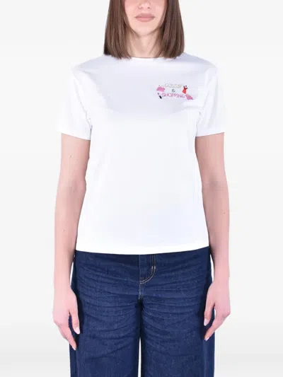 Mc2 Saint Barth Emilie Embroidered T-shirt In White