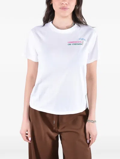 Mc2 Saint Barth Emilie Embroidered-logo T-shirt In White