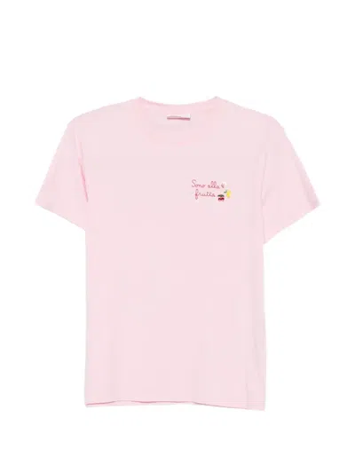 Mc2 Saint Barth Emilie Embroidered-motif Cotton T-shirt In Pink