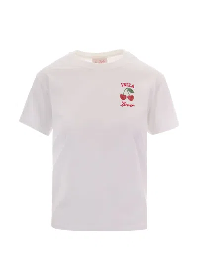 Mc2 Saint Barth Emilie Ibiza Lover Strass-embellished T-shirt In White
