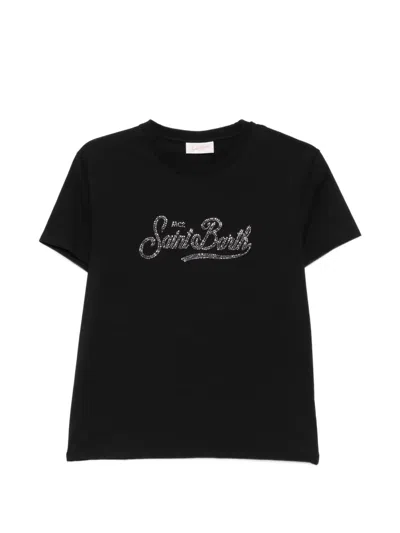Mc2 Saint Barth Emilie Rhinestone-embellished T-shirt In Black