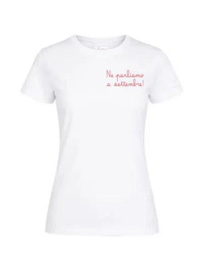 Mc2 Saint Barth Emilie Slogan-embroidered T-shirt In White