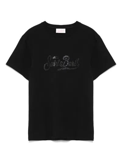 Mc2 Saint Barth Black Logo Crew Neck T-shirt