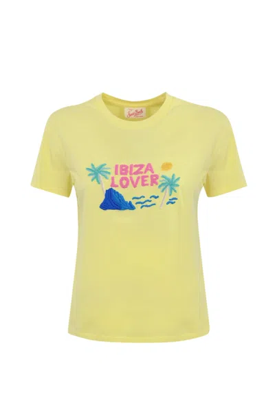 Mc2 Saint Barth Emilie T-shirt With Ibiza Lover Embroidery In Giallo