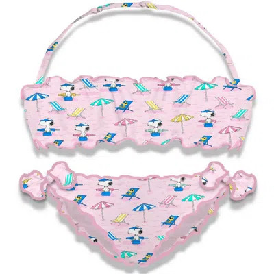 Mc2 Saint Barth Emy Snoopy Relax Bikini In Pink