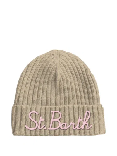 Mc2 Saint Barth Engen Logo-embroidered Beanie In Neutral