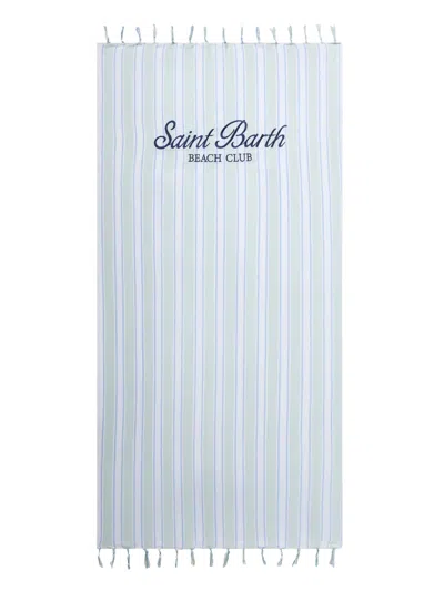 Mc2 Saint Barth Essential Beach Cotton Beach Towel In Blue