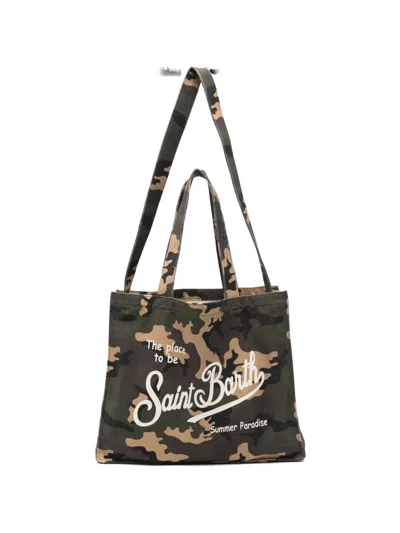 Mc2 Saint Barth Essential Camouflage-print Tote Bag In Green