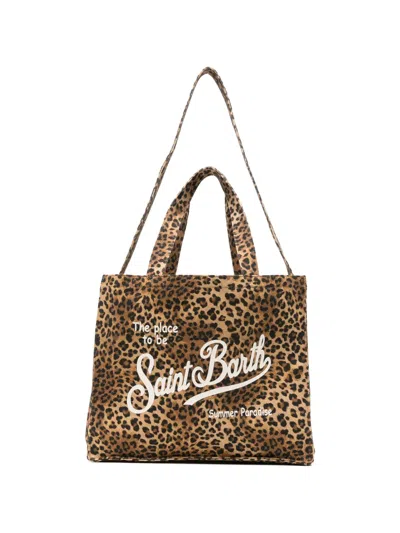 Mc2 Saint Barth Essential Leopard-print Tote Bag In Neutral