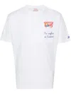 Mc2 Saint Barth Man Cotton T-shirt With Estathé Print Estathe® Special Edition In White