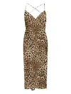 Mc2 Saint Barth Eydis Cross-back Leopard-print Maxi Dress In Brown