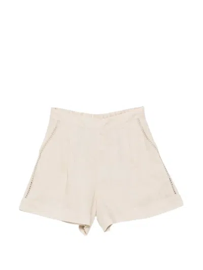 Mc2 Saint Barth Eyelet-detail Mini Shorts In Neutral