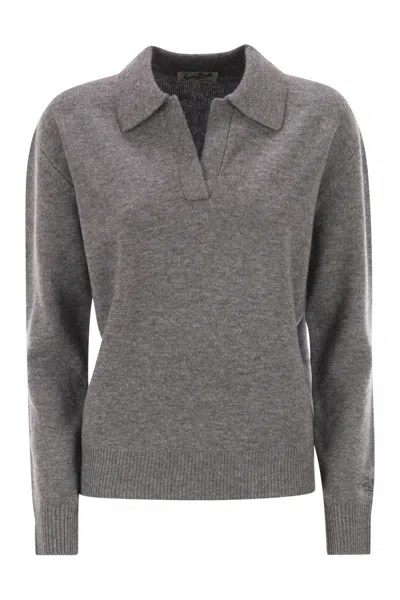 Mc2 Saint Barth Eze - Polo Neck Jumper In Gray